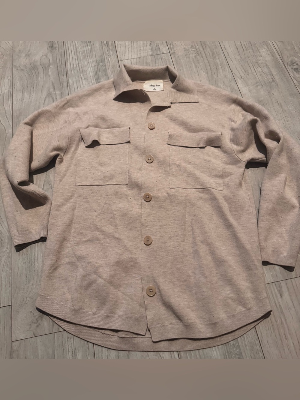 Wilfred Beige Button-Front Lightweight Overshirt